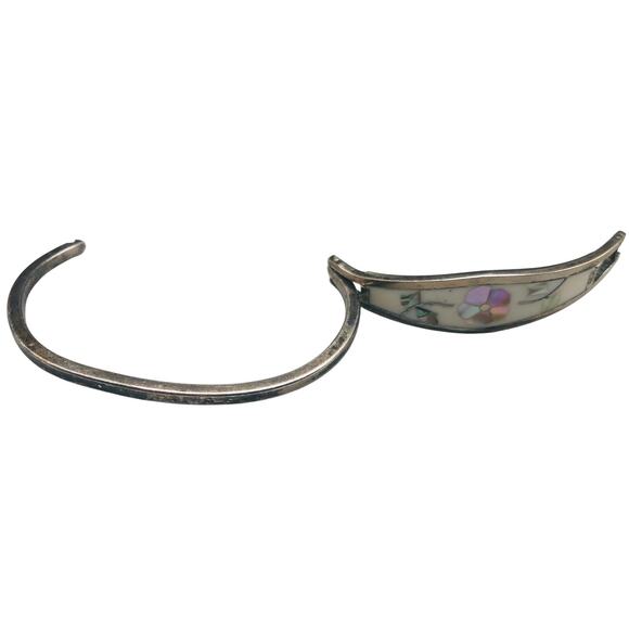 VTG Women's Taxaco Silver Abalone Bracelet Mexico - Picture 2 of 6